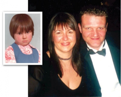 Main Picture: Black tie event at the Midland Hotel in 2002 - Inset: Aged 4 and not very happy!